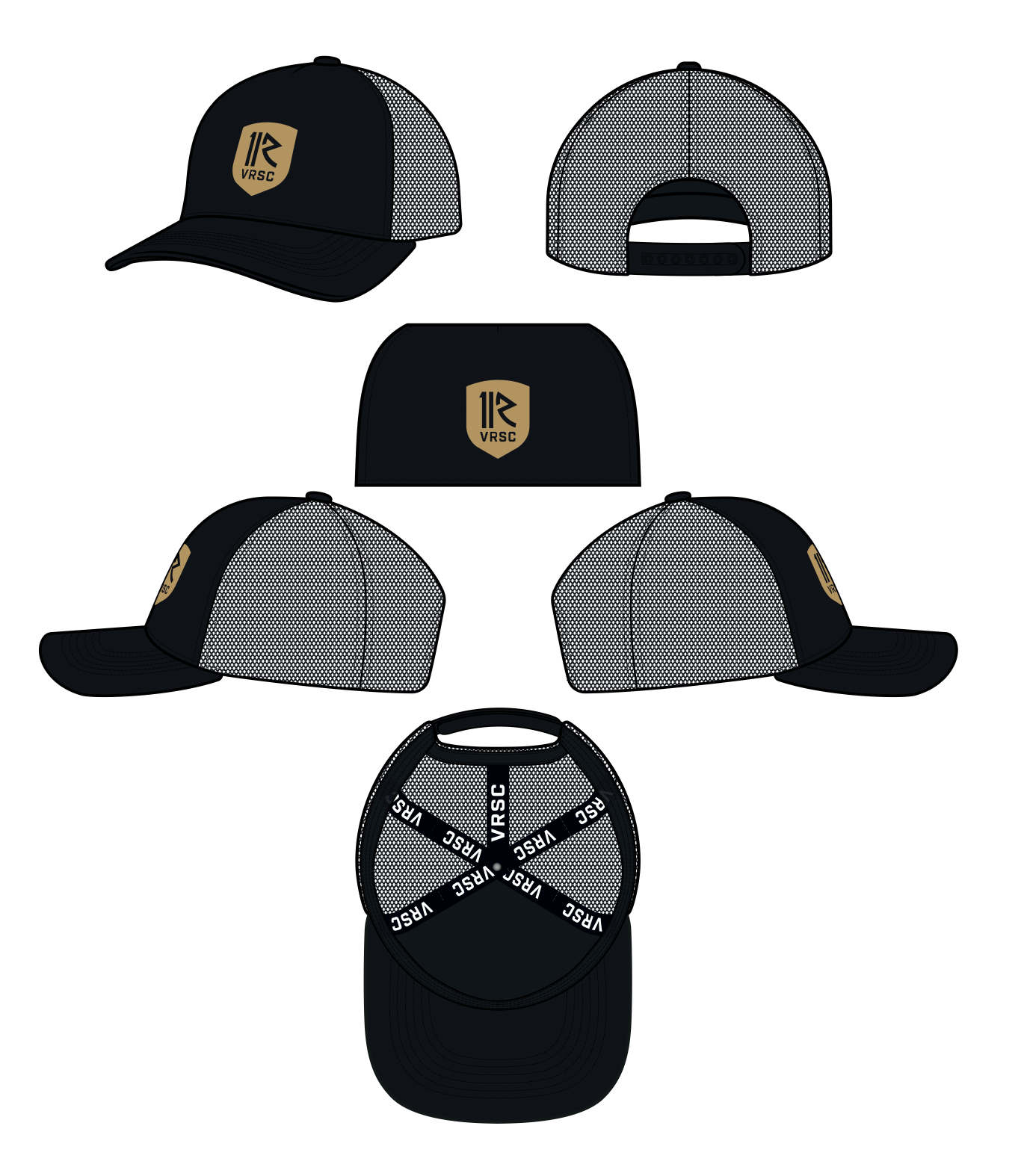 Black Crest Trucker Hat